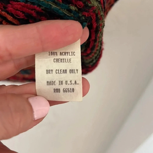 Delia McKain Women’s Vintage Chenille Button Front Vest Cardigan. FairIsle. SzL - Picture 6 of 10